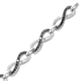10k White Gold Black and White Diamond Infinity Bracelet (1 1/2 cttw), 7"