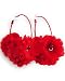 Red Tone Red Fabric Flower Hoop 2.5 Inch Clip Back Earrings