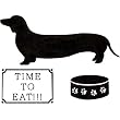 Dog, Food Dish and Food Sign Silhouette Temporary Removable Wall Stickers, Black