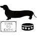Dog, Food Dish and Food Sign Silhouette Temporary Removable Wall Stickers, Black