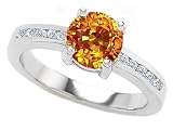 Search : 1.60 cttw 925 Sterling Silver 14K White Gold Plated Genuine Round Citrine Engagement Ring - Gold Plated Silver