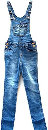 New Women Denim JEANS Overall Destroy Long Skinny Pants Jumper Ripped Distressed (M, MEDIUM BLUE WASH)