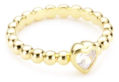 Esprit Damen-Ring pellet heart gold 925 Sterlingsilber vergoldet 1 Zirkonia farblos Gr. 19 Preisvergleich
