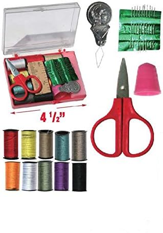 Emergency Sewing Kit Supplies Thread Needle Measuring Tape Scissor Thimble Fix Repair 1Set Mini Travel Sewing Kit Campers and home