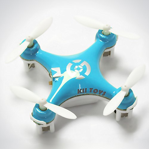 KiiToys® Quadcopter Drone RC Helicopter Quad Copter Toy - Micro Mini Nano Size - 3D Flip Air Light Show - 6 Axis Gyro - 4 Channels Radio Control - 2.4 ghz 100 ft range - 