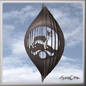 BOSTON TERRIER Circle Swirly Metal Wind Spinner