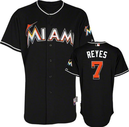 Jose Reyes Miami Marlins Majestic Alternate Black Jersey Large