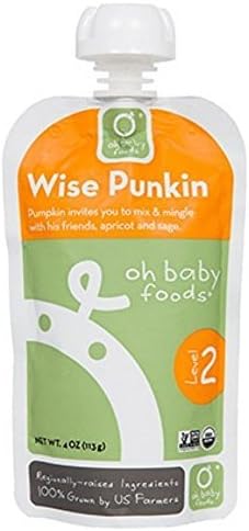 Oh Baby Foods Organic Wise Punkin Baby Food, 4 Fluid Ounce -- 6 per case.