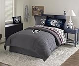 OAKLAND RAIDERS 5PC TWIN BEDDING SET, Comforter, 3pc Sheet Set, Bedskirt, B ....
