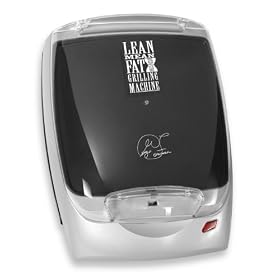 George Foreman 13628 Junior Grill Silver/Clear with sloped grill design and bun warmer - cooks up to 4 portions