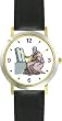Moses & the 10 Ten Commandments Judaica Jewish Theme - WATCHBUDDY&reg; DELUXE TWO-TONE THEME WATCH - Arabic Numbers - Black Leather Strap-Size-Large ( Men's Size or Jumbo Women's Size )