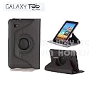 GALAXY Tab 7.0 Plus ケース (docomo SC-02D対応) STAND TURN LEATHER CASE （スタンド・回転機能付き）PUレザー 【Simple Black(黒)】+ 液晶保護フィルム1枚