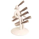 Picture Of CSB Commodities Voodoo Set of 5 Stainless Steel Knives with White Holder, In a Gift Box