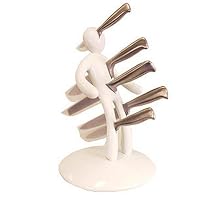 Voodoo Knife Block with 5 Knives by CSB Commodities, designed by Raffaele Iannello - White