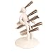 CSB Commodities Voodoo Set of 5 Stainless Steel Knives with White Holder, In a Gift Box