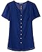 Najia Symbol Womens Summer Casual Buttons Short Sleeve Sheer Chiffon Shirts