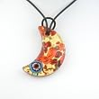 Handmade Crescent Moon Design Murano Glass Pendant - Mona Red/Gold Style2 Handmade Crescent Moon Design Murano Glass Pendant - Mona Red/Gold Style2