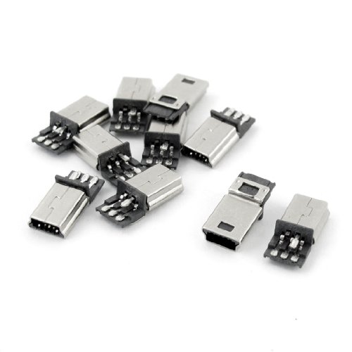 uxcell® 5 Pairs Mini USB 5 Pin Type B Male Connector Port Solder Plug Jack