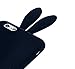 iPhone 6 Case,Cute Lovely Long Ear Design Rabbit with Furry Tail Silicone Bunny Case Cover for Apple iPhone 6 6G 4.7 inch (Black)