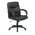 Mid Back Executive Chair Bonded Leather - Black