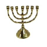 3.5 Judaic Seven Branch Brass Temple Menorah - Hanukkah