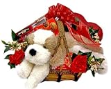 Puppy Love Romantic Gourmet Snack Basket -SIZE LARGE - Great Anniversary or Valentines Gift Idea