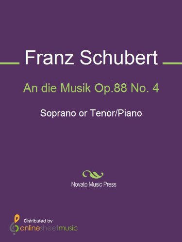 An die Musik Op.88 No. 4 - Score and Parts