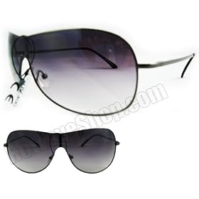 HOTLOVE Premium Sunglasses UV400 Lens Technology - Unisex 5192 Light Weight Fashion Black Meta Frame , Beautiful Quality, Trendy Design w Dark Gradient