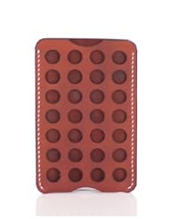Wireless: Handmade Horween Leather Laser Cut Cell Phone Case for Samsung Galaxy 3 and 4 - Piedmont Red