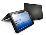 Tuff-Luv Genuine Leather Book Style Case Cover with Integrated Stand for Arnova Archos 8 - Black (not compatible Arnova 8 G2)
