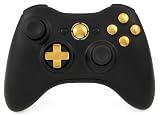 Drop shot, Auto-aim, Jitter Xbox 360 Modded Controller COD MW3, Black Ops 2, MW2, Rapid fire mod (Black/Gold Transforming Dpad)