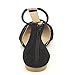 Beston FB34 Women's T-Strap Sandals Ziper Ankle-Wrap D'orsay Flats Half Size Big
