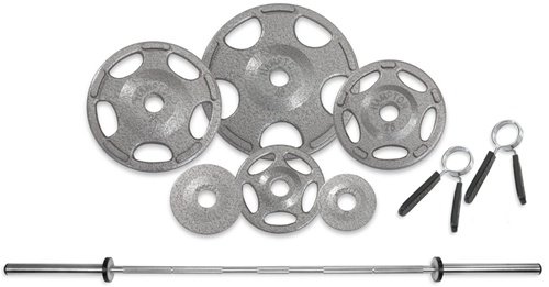 Hampton Fitness HOG Grip Plate 300 lb. Olympic Set With Bar & Collars