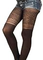 Ilitia French Floral Lace False Suspenders Stockings Sheer Pantyhose One Size