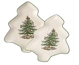 Spode Christmas Tree-Shaped Plates, Set of 2