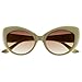 zeroUV Oversized Vintage Inspired Super & Bold Retro Designer Cat Eye Sunglasses (Creme)