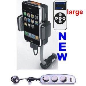 Wireless LCD FM transmitter LG&SM + Car Charger + Remote for ipod nano video classic touch iphone MP3 player