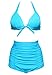DD&MM Vintage Ruched Vintage High Waisted Bikini Swimsuits Swimwear