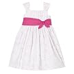 Girls' Dress with Pink Embroidery - White