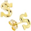 14K Yellow Gold Initial S Stud Earrings