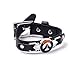Hot PS4 Game Overwatch Alloy Logo Bracelet Fashion Black Leather Wristband Bracelet
