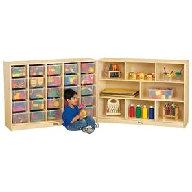 Jonti-Craft 42710JC E-Z Glide Fold-n-Lock with 25 Clear Trays, Natural