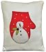 Pillow - Red Snowman Mitten Pillow - Seasonal Christmas Winter Decor
