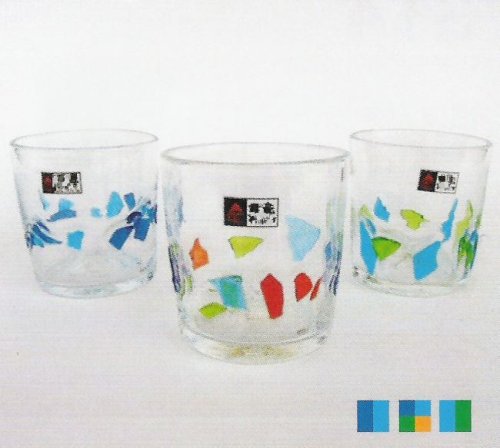 アリュア・ロックグラス　緑・水【琉球ガラス村】
