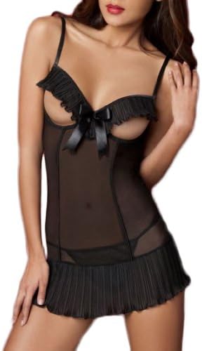 ANDI ROSE Women Sexy Lingerie Lace Underwear Outfit Babydoll + G-String Set (L)