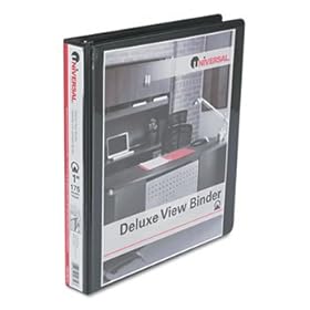 Deluxe Round Ring Vinyl View Binder, 1 Capacity, Black