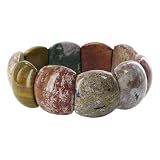 23mm wide Multicolor Jasper Gemstone Stretch Bracelet Fits for all
