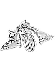 Sterling Silver Winter Sports Gear Glove Hat Boot Charm
