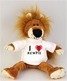 Lion plush toy (Fetzy) with I Love Kewpie t-shirt