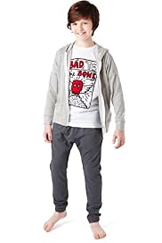 3 Part Limited Skull Print Hooded Pyjamas